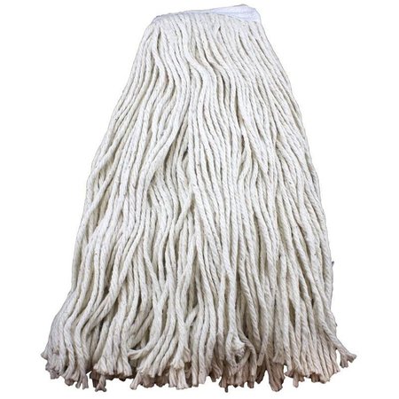 CHICKASAW Zephyr ShineUp Wet Mop Head, 24 oz Capacity, 114 in Headband, Cotton 10024L